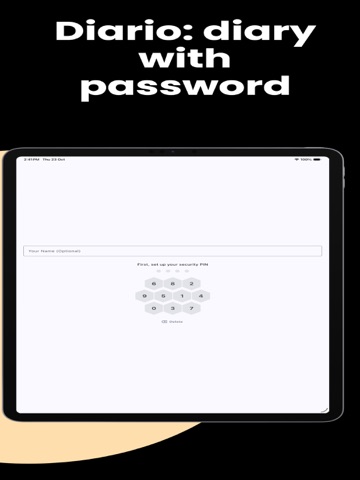 Diario: Diary with password iPad screenshot