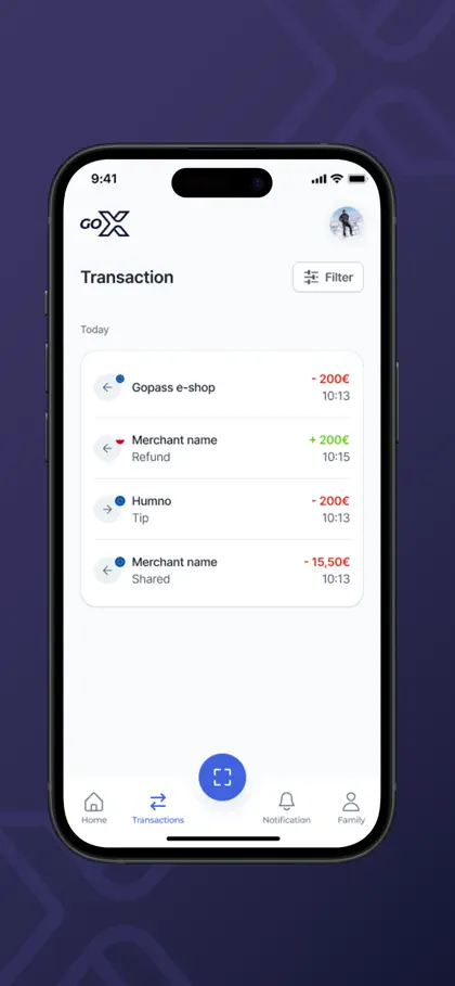 Screenshot 3 di 5 di goX wallet