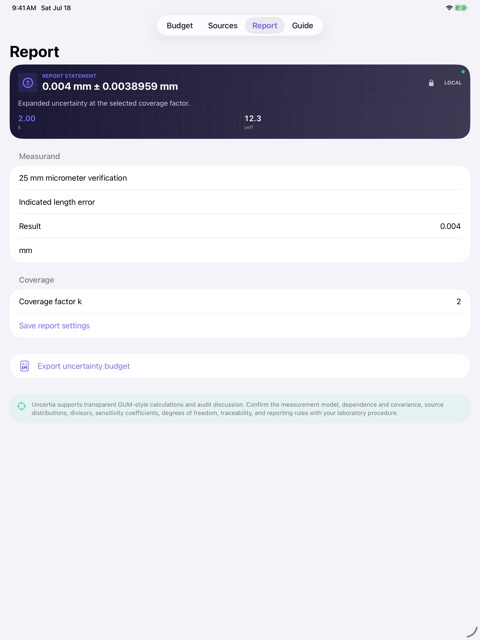 Uncertia: Measurement Budget screenshot 6