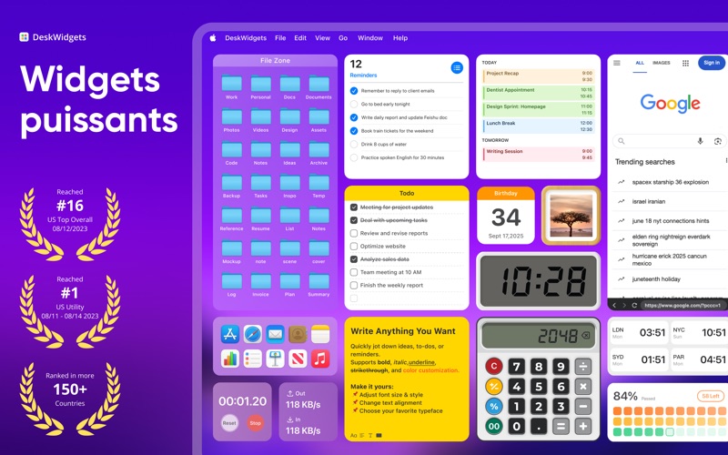 Screenshot #1 pour DeskWidgets: Widgets de Bureau