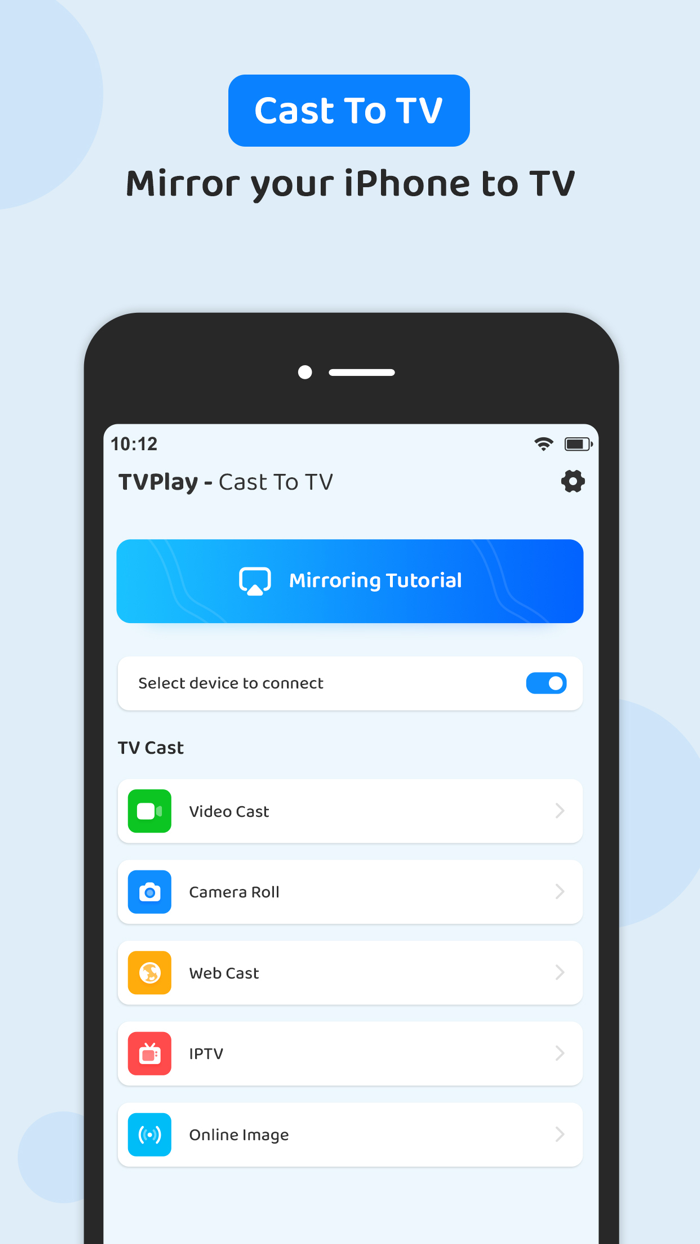Screen Mirroring Cast to TV