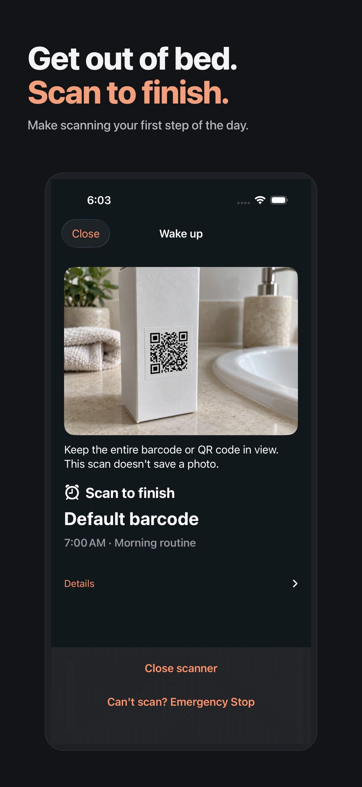 Screenshot 1 of MorrowStep: Barcode Alarm