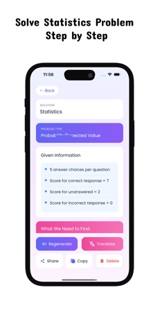 Statistics Solver: Stat Calc iPhone screenshot