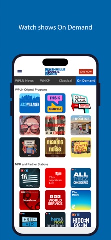 The Nashville Public Radio App screenshot