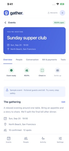 Gather: Events & Shared Bills Screenshot 2 of 5
