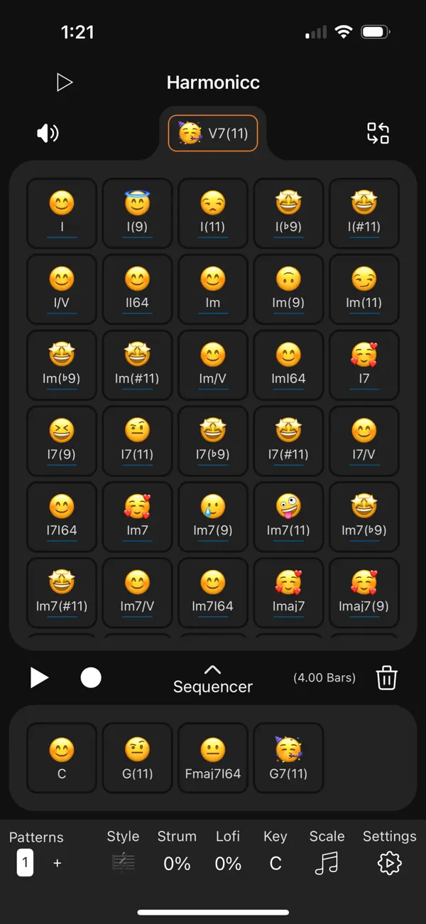 Screenshot #1 pour Harmonicc Chord Sequencer AUv3