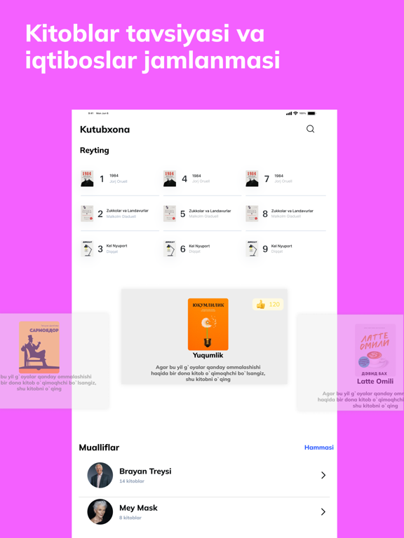 Asaxiy Books iPad screenshot 6 - Book app