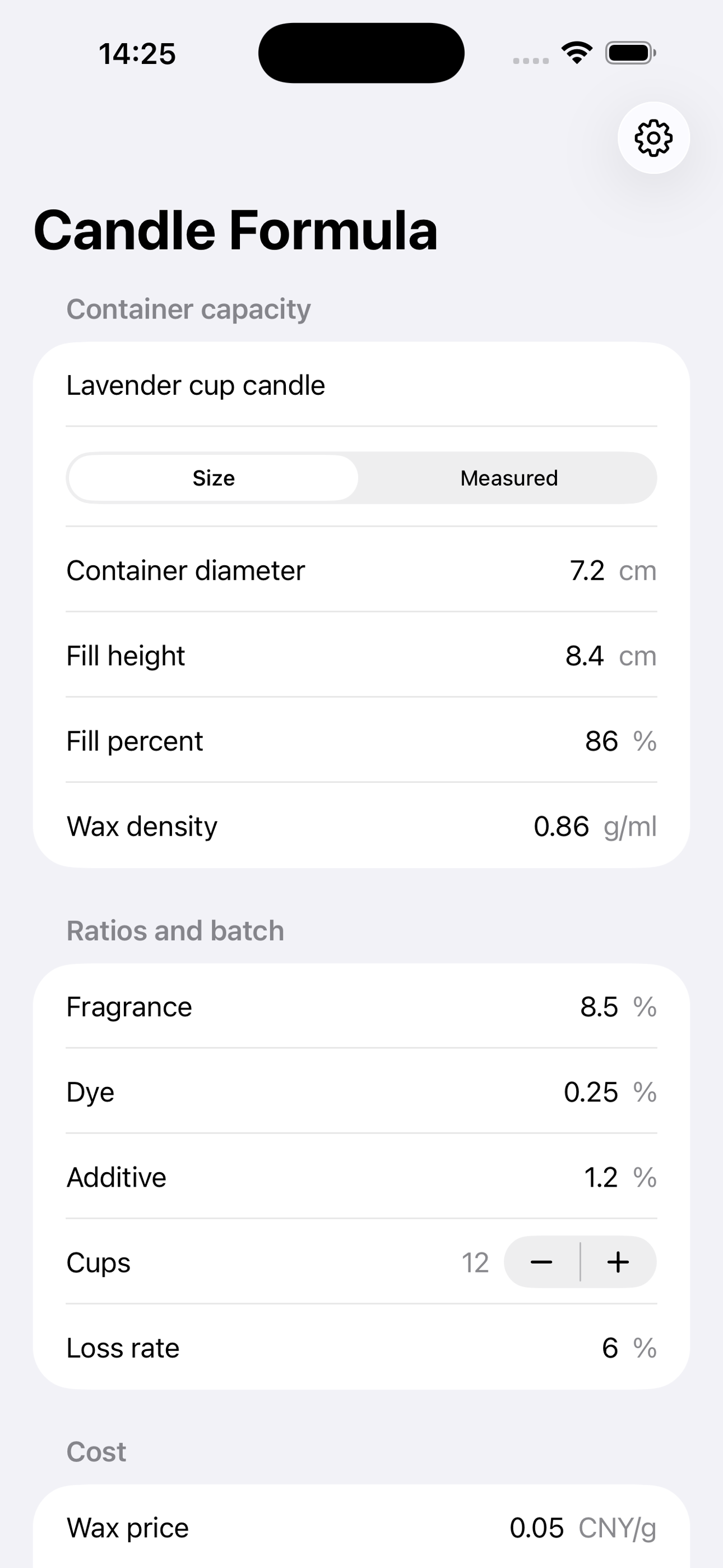 Candle Formula Calculator2026 screenshot 3
