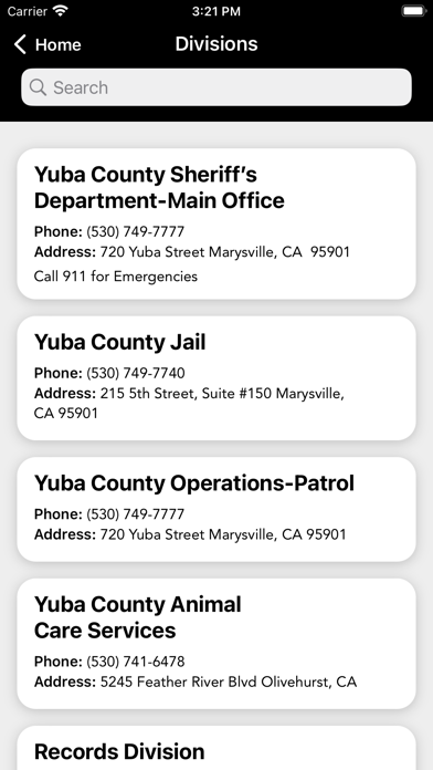 Yuba County Sheriff’s Office Screenshot
