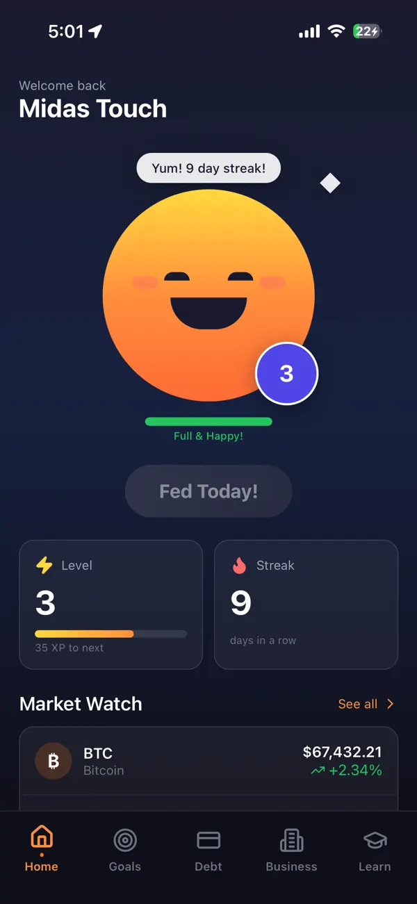Screenshot #1 pour Midas touch  wealth builder