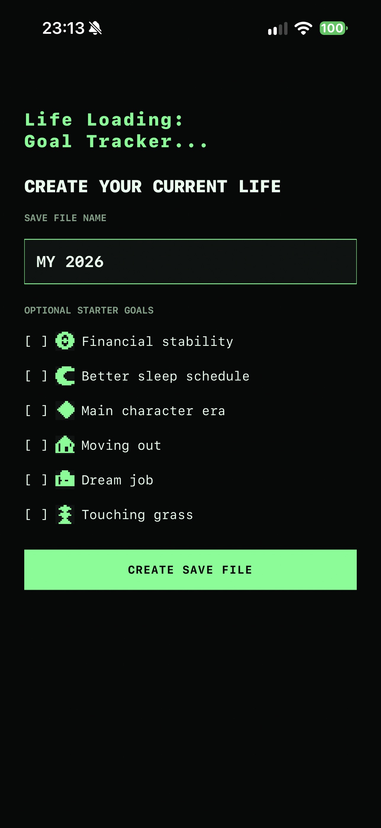 Screenshot 1 of Life Loading: Goal Tracker
