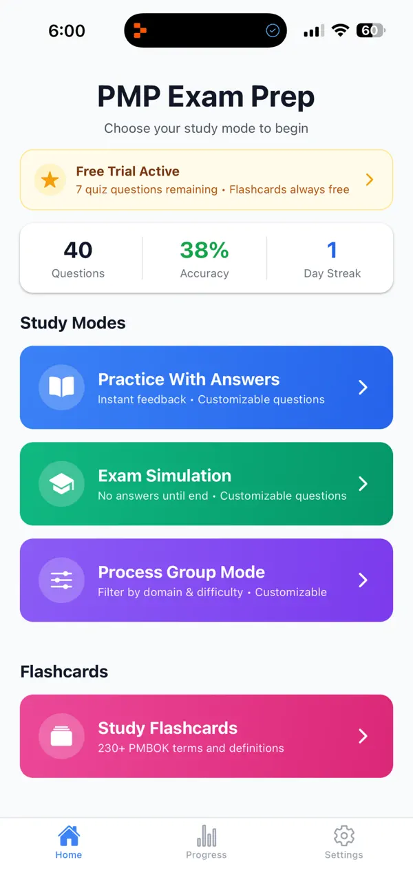 Screenshot #1 pour PMP Prep AI