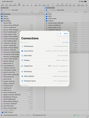 EmpiricCommander File Manager iPad screenshot