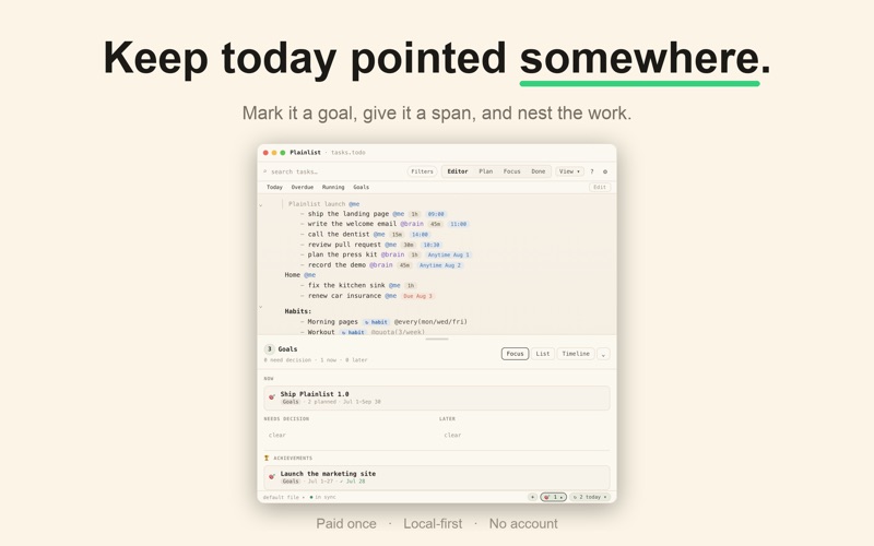 Plainlist: Plaintext Todo screenshot