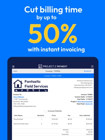 Project 2 Payment iPad screenshot