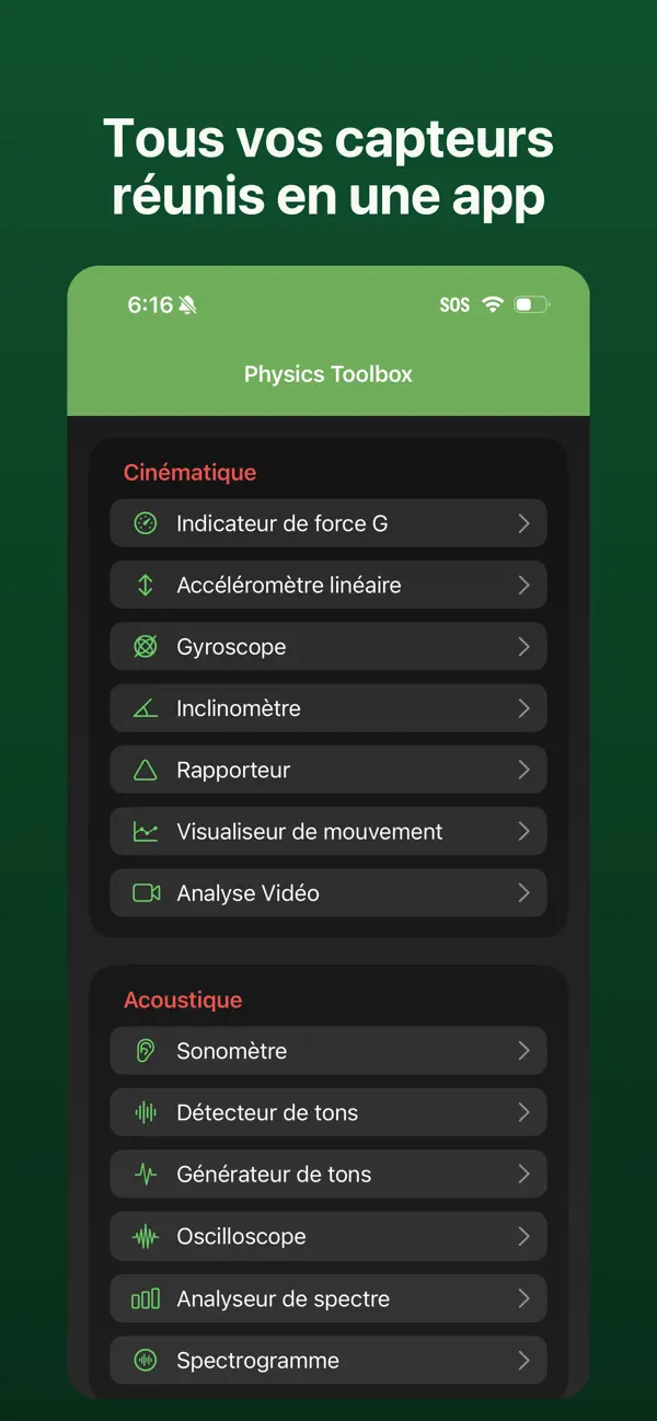 Screenshot #1 pour Physics Toolbox Sensor Suite
