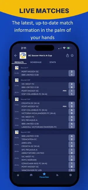 BC Soccer iPhone screenshot 1