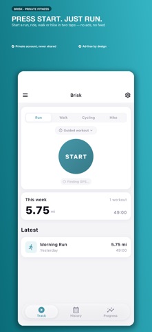 Brisk: Run, Walk, Cycle & Hike Screenshot 1 of 6