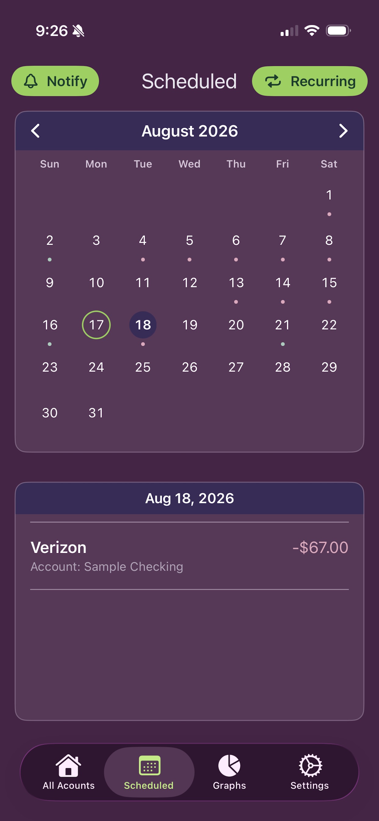 Screenshot 2 of Parasol Budget