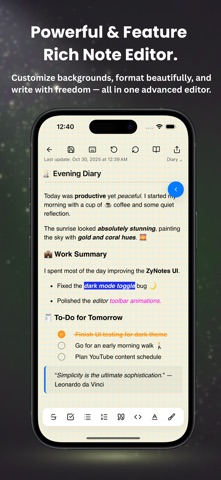 ZyNotes: Private Notes iPhone screenshot