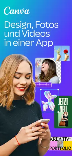 Screenshot von Canva: KI-Foto- & Video-Editor auf dem iPhone 1