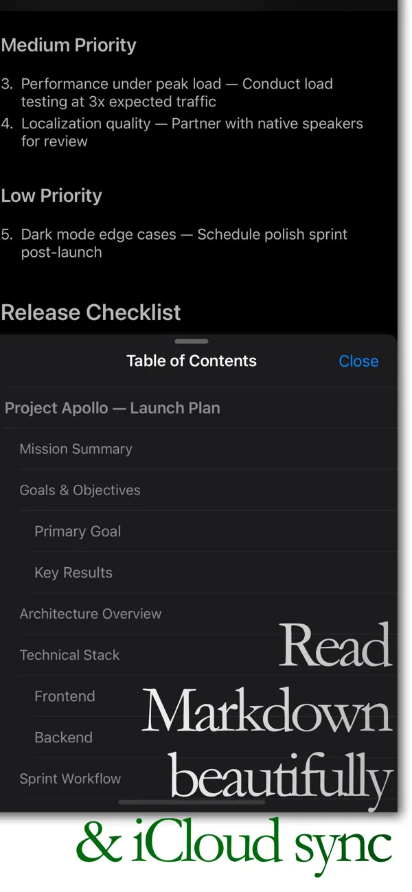 #2. Mdly – Markdown Viewer (iOS) Ved: Yuta Hoshina