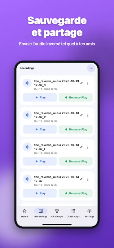 Audio Inversé : Reverse Audio screenshot 4 of 6