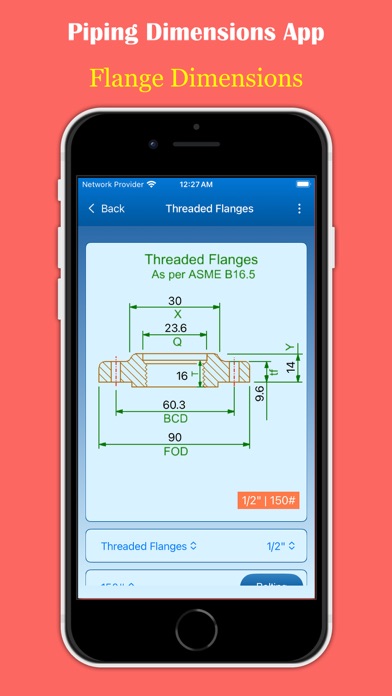 Piping Dimensions App Screenshot