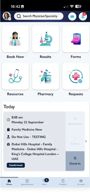 King's College Hospital Dubai iPhone screenshot 2