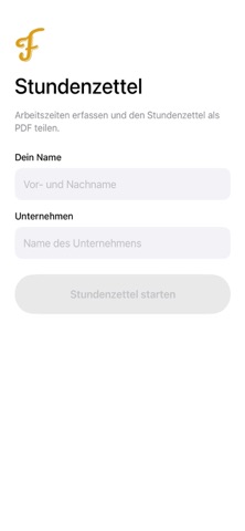 Basis Stundenzettel — Screenshot 1