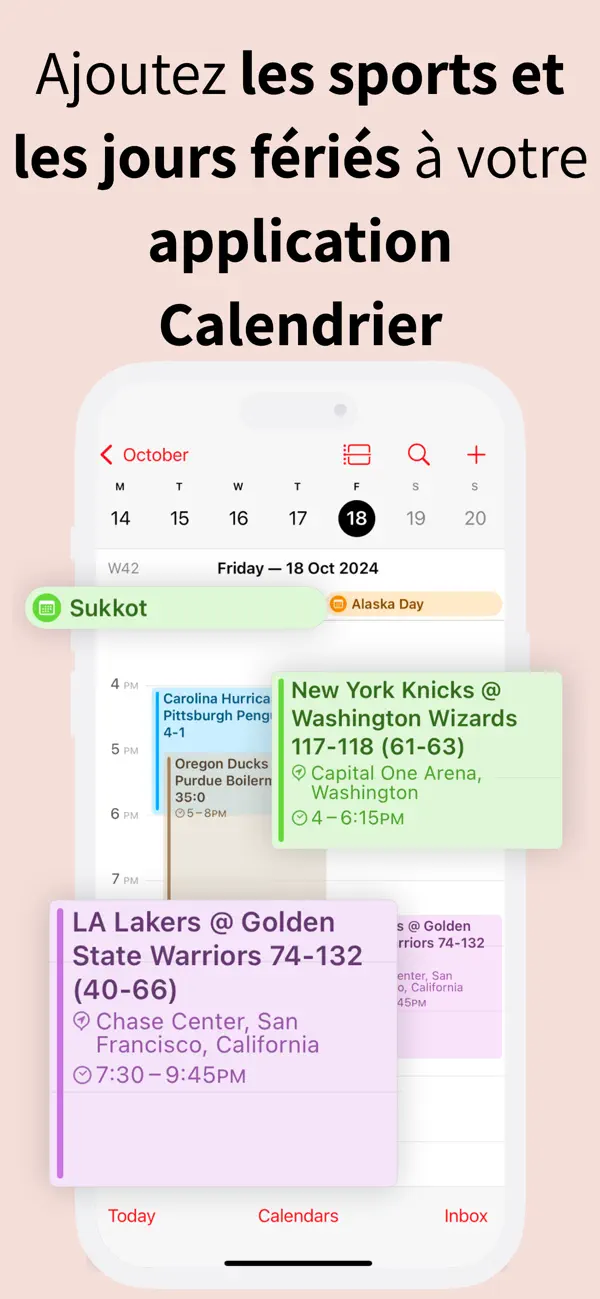 Screenshot #1 pour Sports & jours fériés