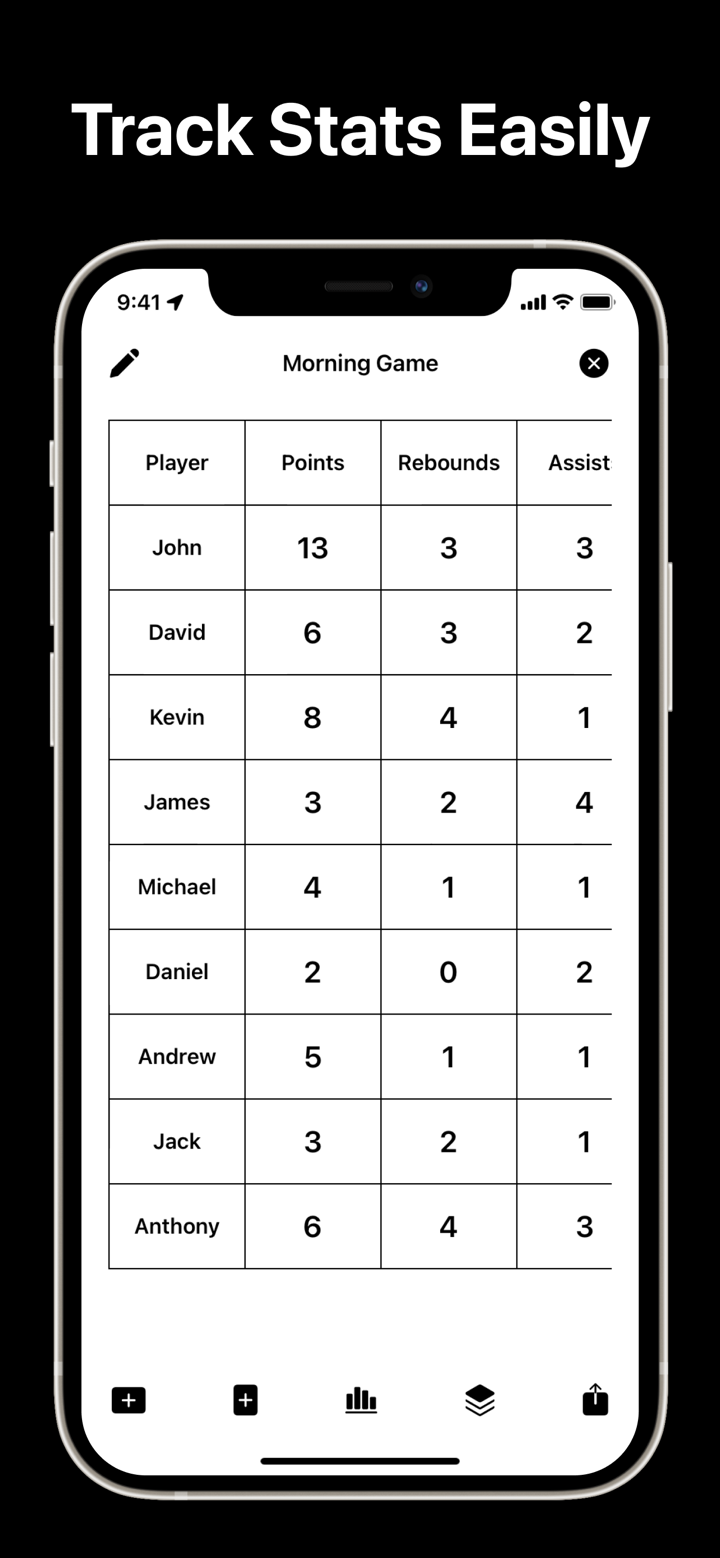 StatSheet - Track Game Stats screenshot 1