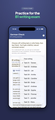 German B1 Writing Practice Screenshot 1 of 4