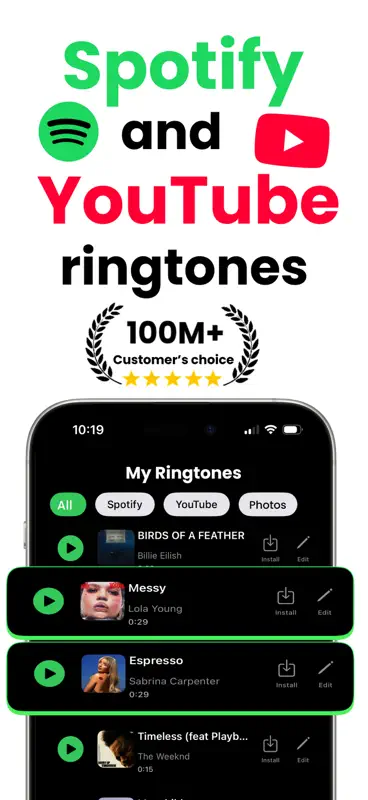 iRingtone: Spotify & YouTube screenshot 1 of 4