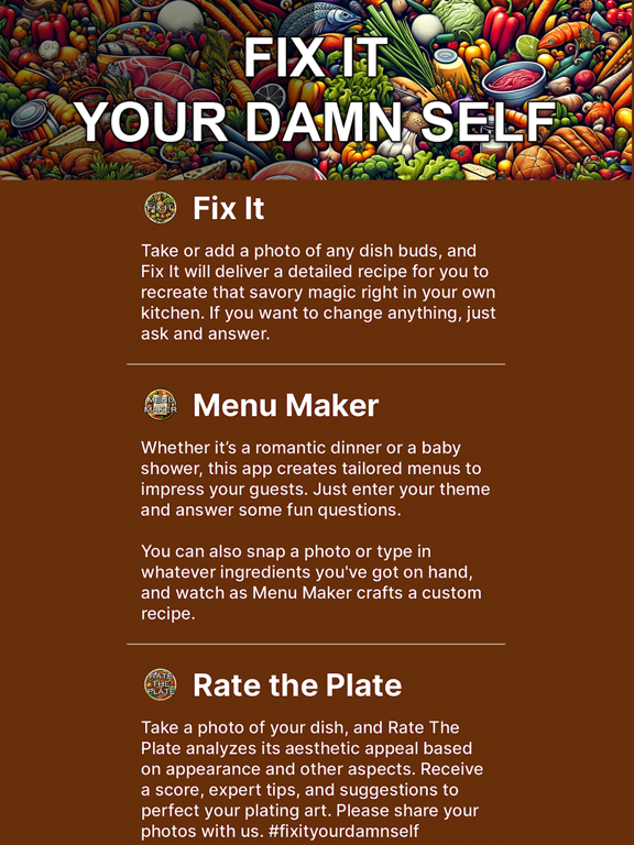 Fix It Your Darn Self iPad screenshot 2 - Food & Drink app