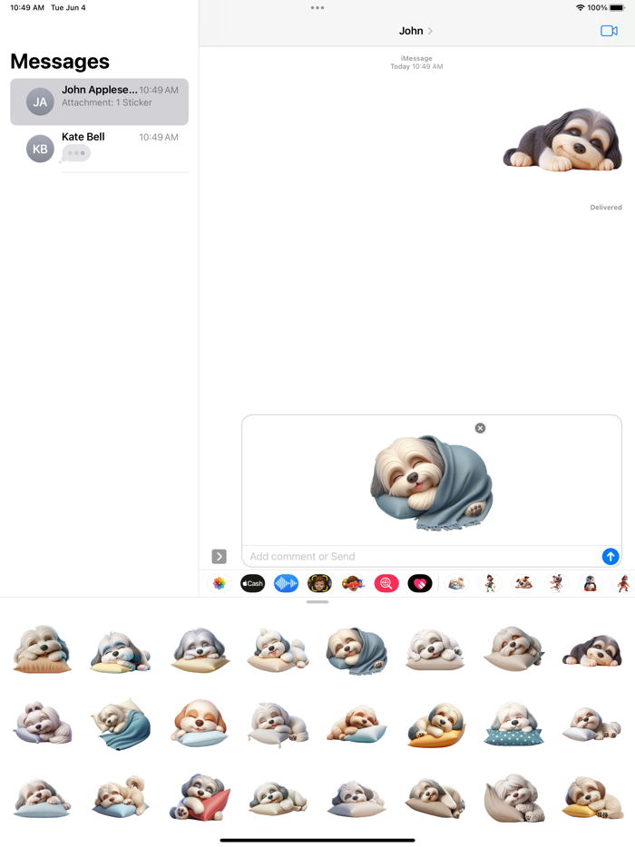 Sleeping Havanese Stickers