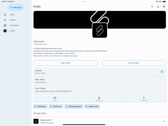 Sabertooth for Mastodon iPad screenshot 4 - Social Networking app