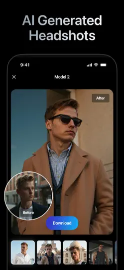 Capture d'écran de AI Headshot Generator sur iPhone 6