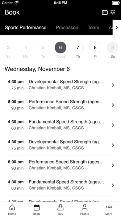 UW Health Sports Performance Screenshot