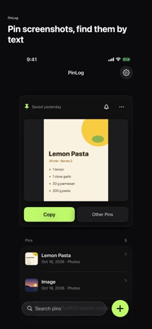 PinLog Text Notes screenshot