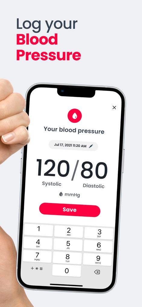 Heartify: Heart Health Monitor - This tool allows for easy logging of blood pressure readings, utilizing a clear numerical keypad for input and displaying both systolic and diastolic values.