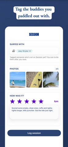 Session – Surf Log & Forecast screenshot