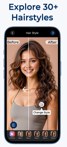 Hair Color Changer-Makeup Tool iPhone screenshot