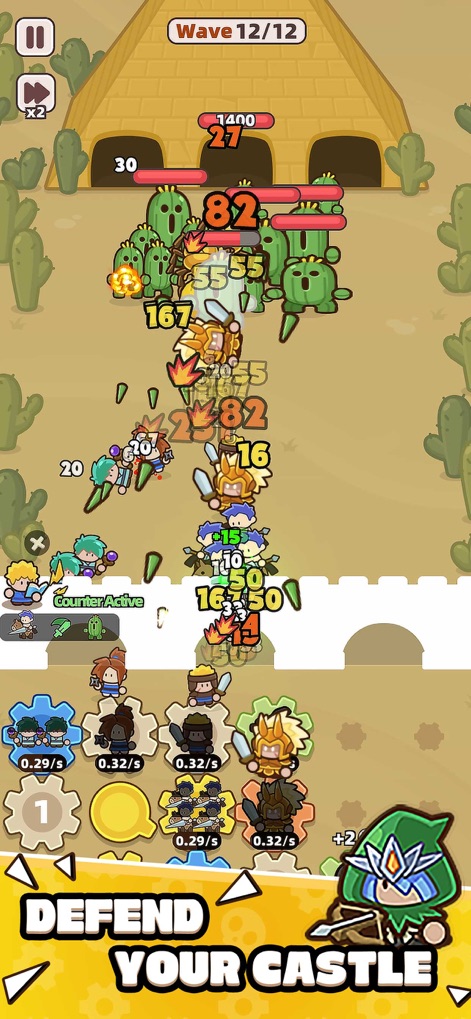 Gear Defenders - This game emphasizes protecting the castle wall from incoming enemy waves and managing resources.