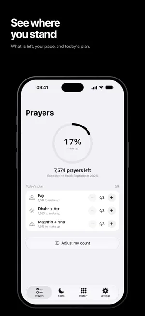 Qaza: Missed Prayer Tracker screenshot 1