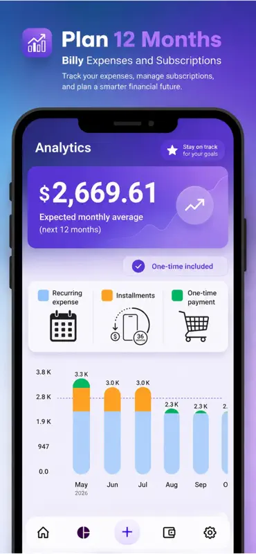 Billy Expenses & Subscriptions screenshot 1 of 8