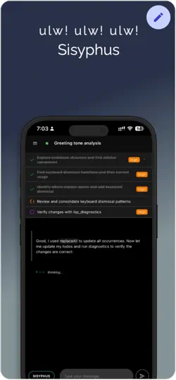 Captura de pantalla de OpenCode Mobile App en iPhone 5