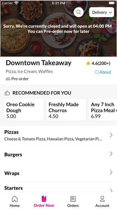 Downtown Takeaway Screenshot