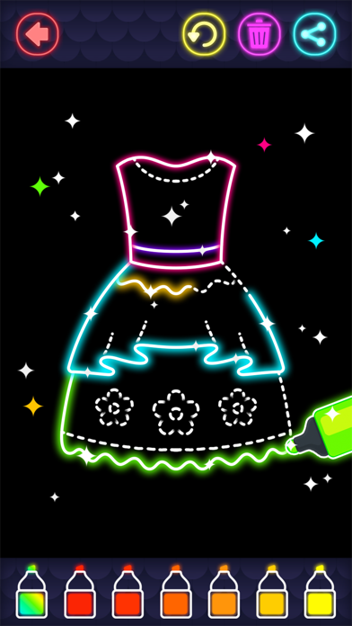 Glitter Dress Coloring Game Screenshot