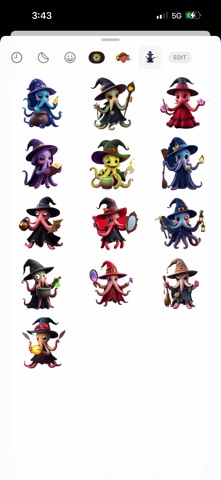 Witch Octopus Stickers screenshot